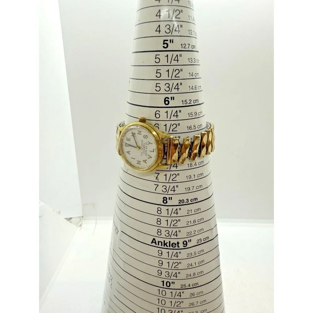 Vtg Caravelle Pennsylvania Watch Stretch Bracelet 1/20 10K GF Ivy League Champs
